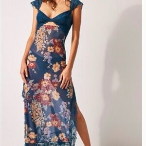 Free People Navy Floral Maxi Dress